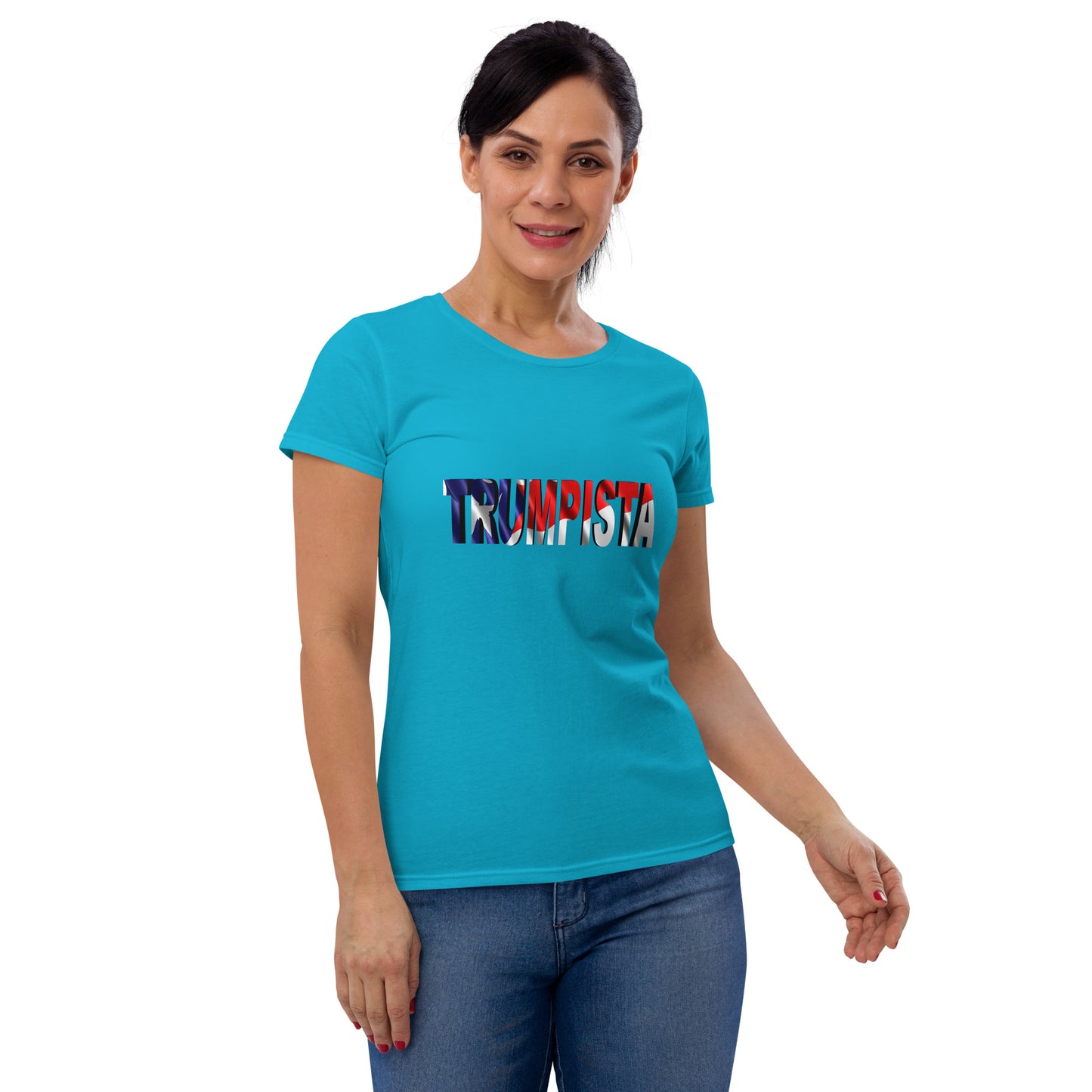 Women's short sleeve Trumpista Waving Puerto Rican Flag t-shirt