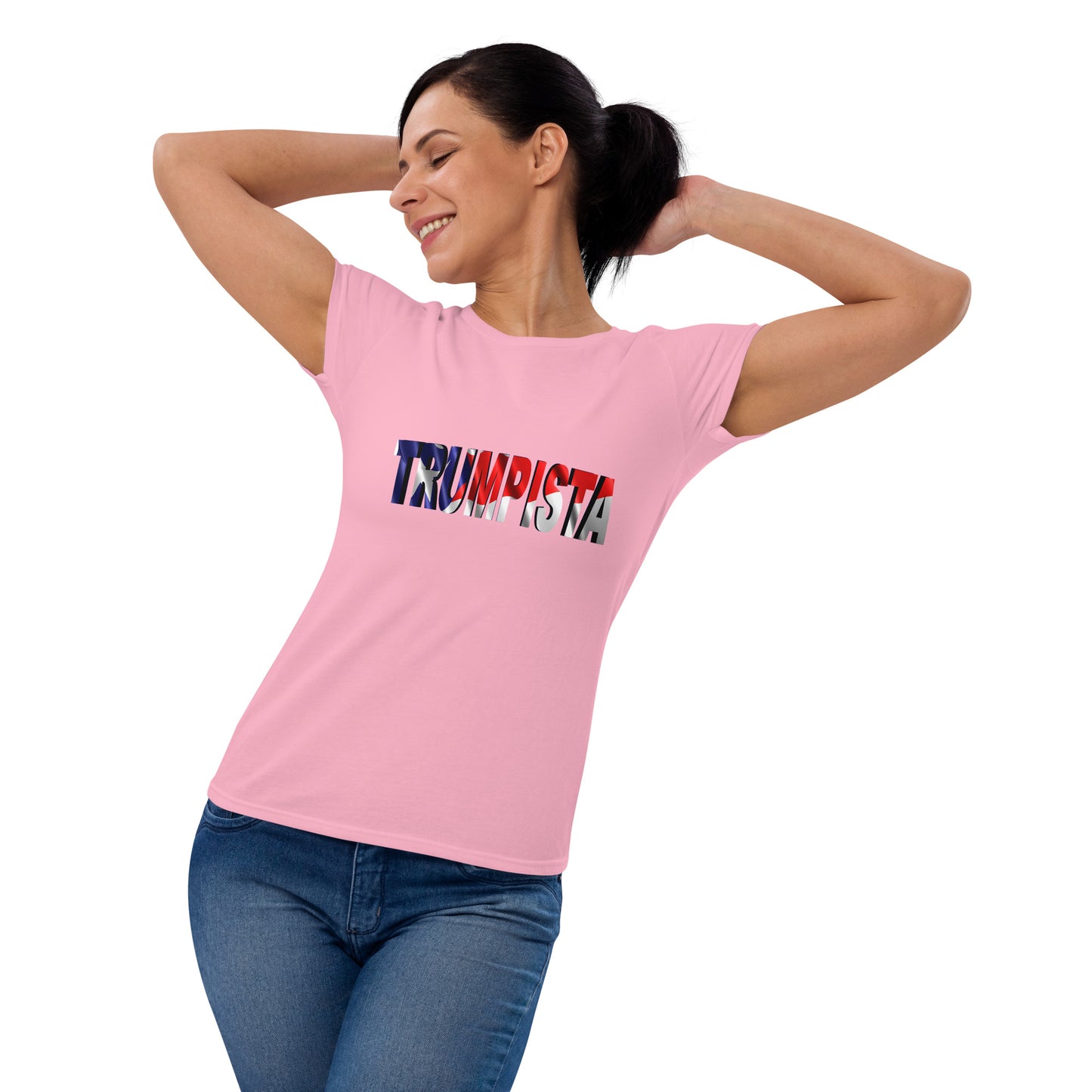 Women's short sleeve Trumpista Waving Puerto Rican Flag t-shirt