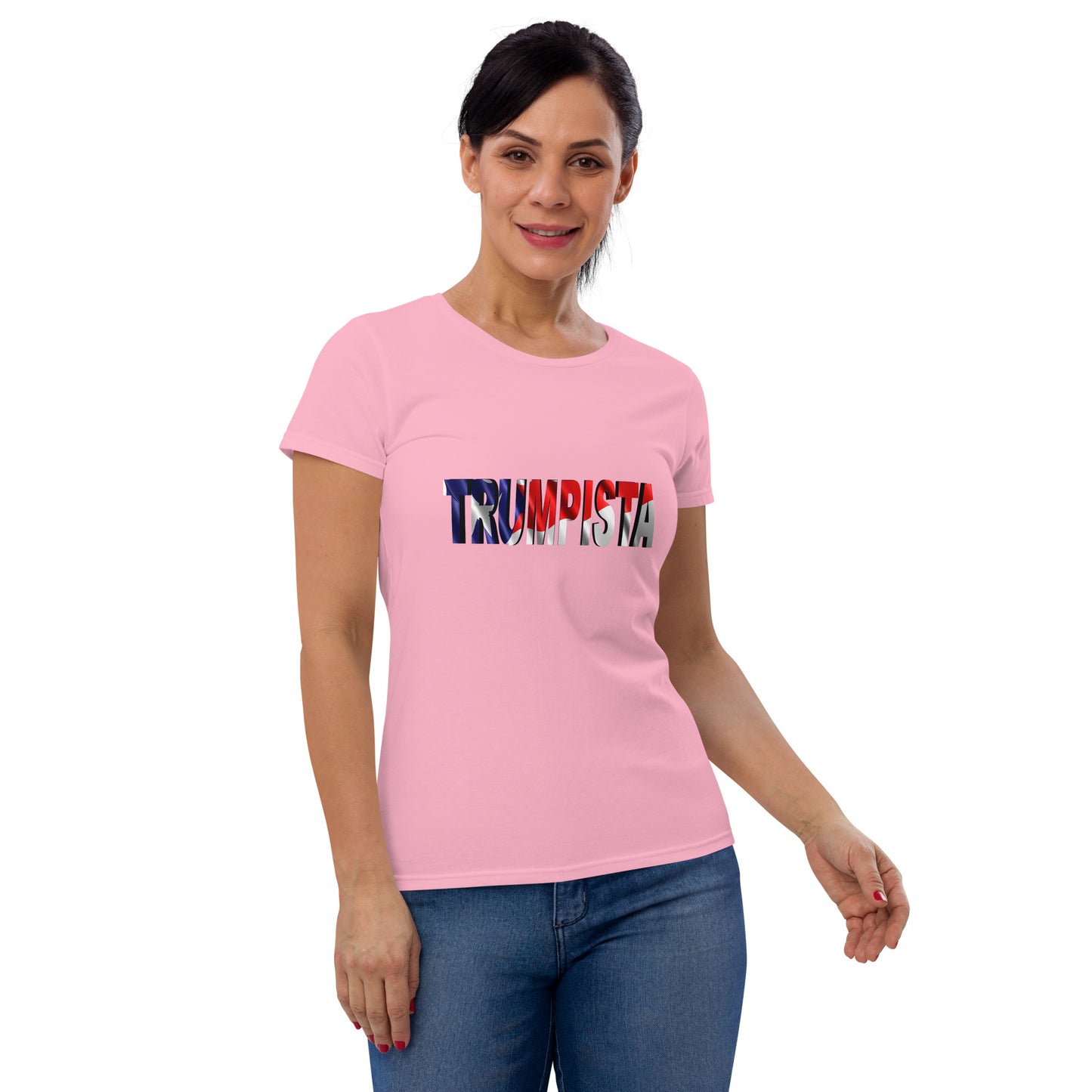 Women's short sleeve Trumpista Waving Puerto Rican Flag t-shirt