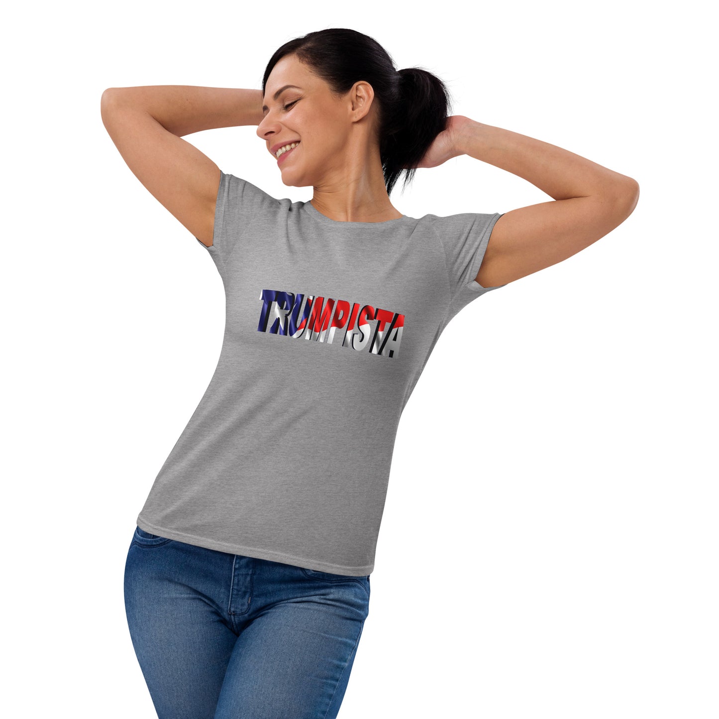 Women's short sleeve Trumpista Waving Puerto Rican Flag t-shirt