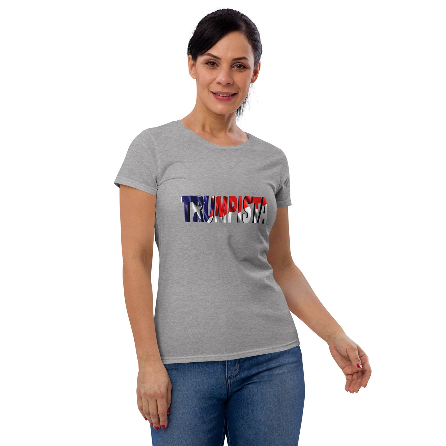 Women's short sleeve Trumpista Waving Puerto Rican Flag t-shirt