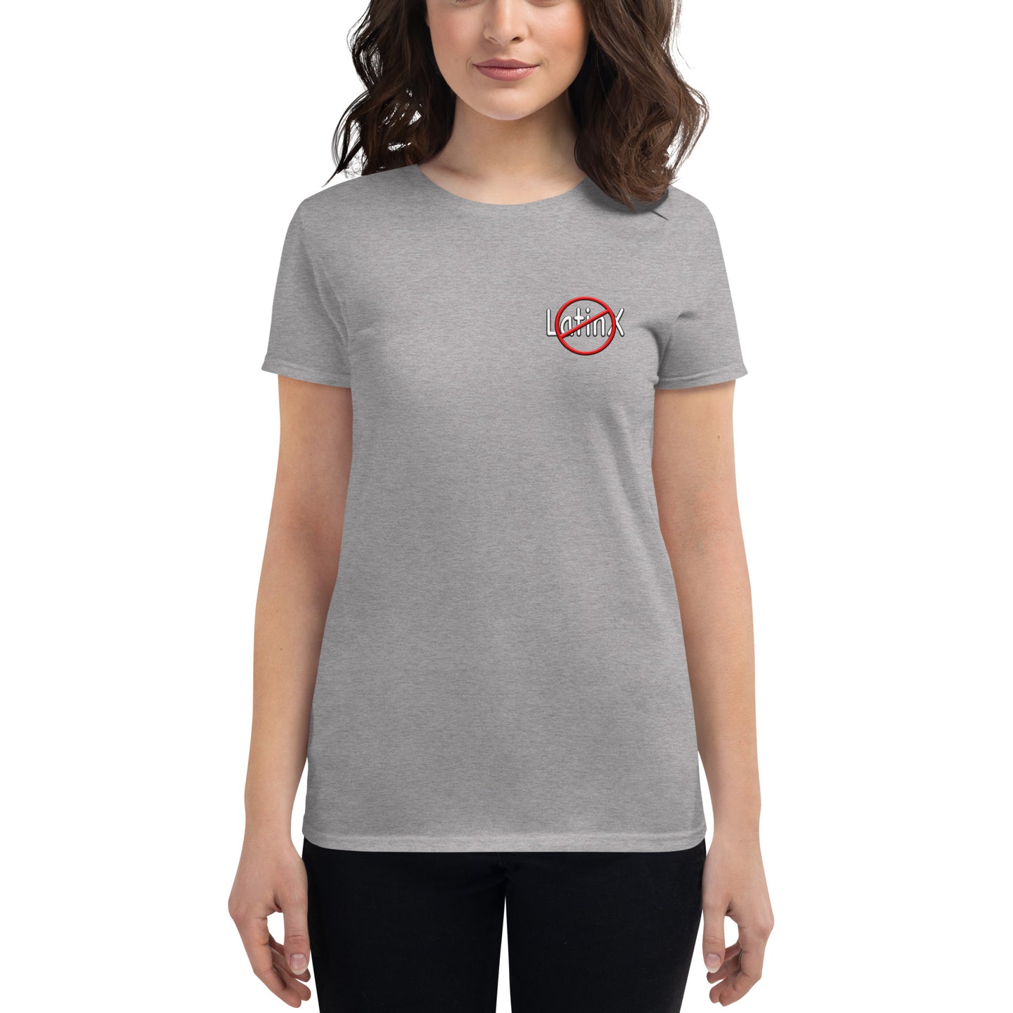Women's short sleeve No LatinX Trumpista Waving Puerto Rican Flag t-shirt