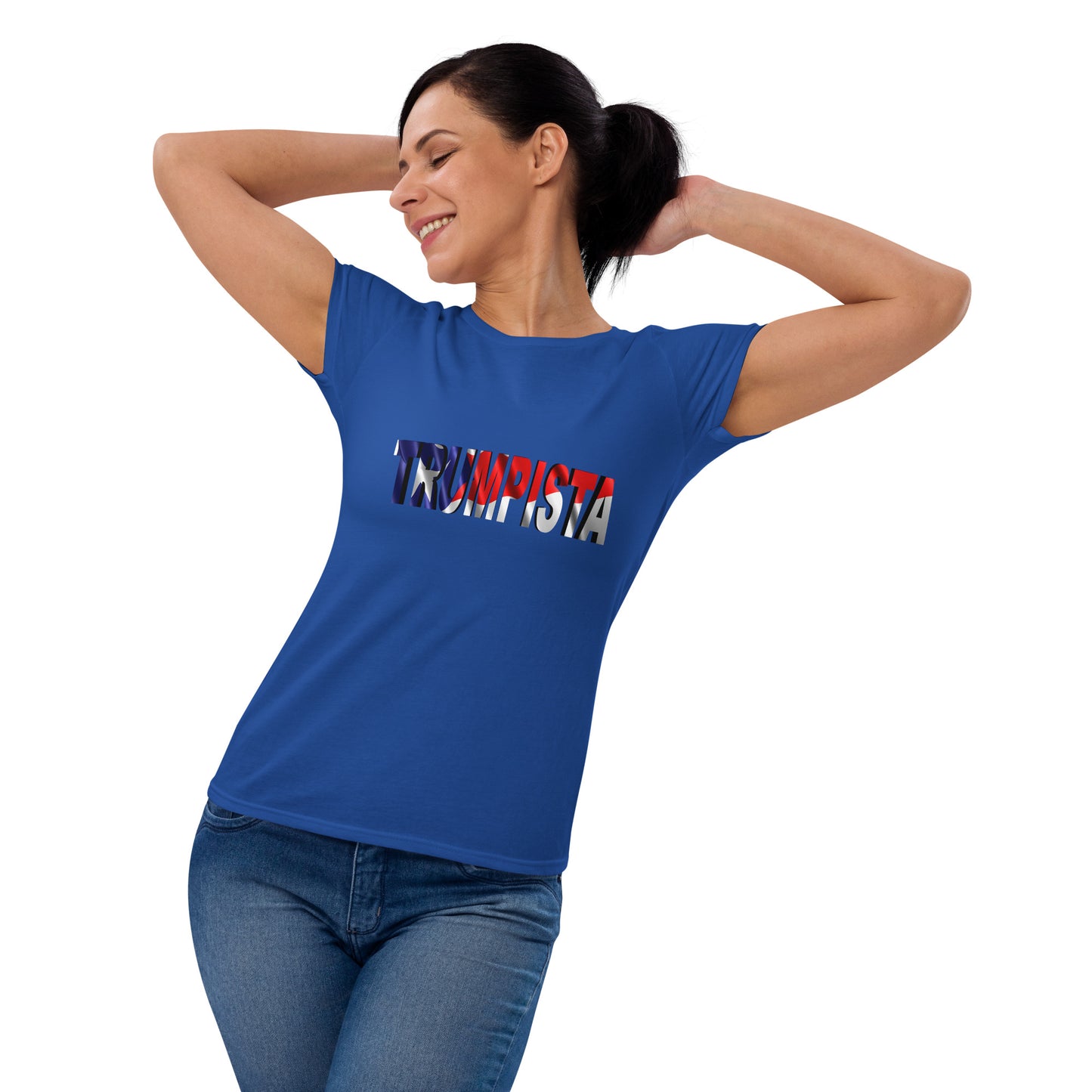 Women's short sleeve Trumpista Waving Puerto Rican Flag t-shirt