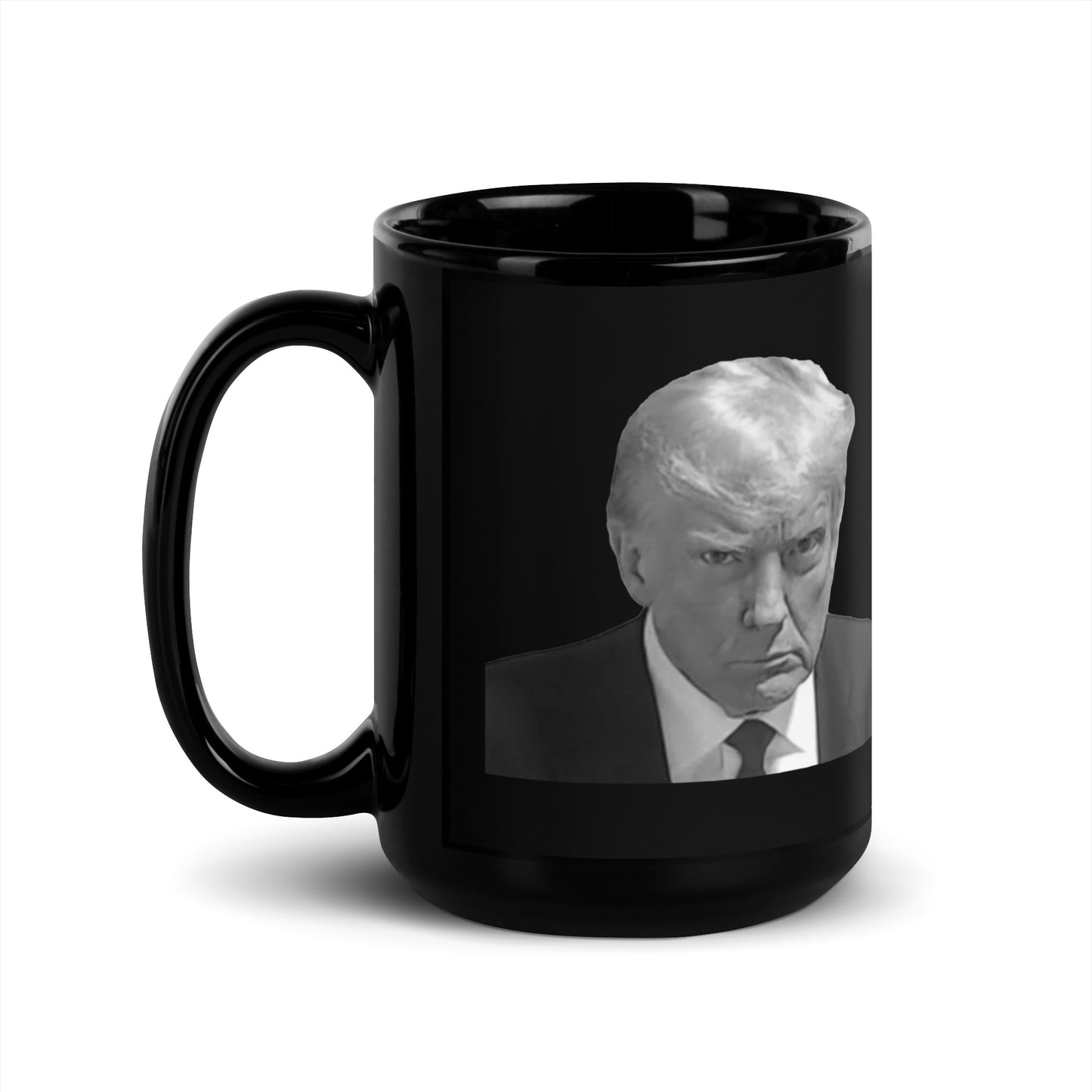 TRUMP MUGSHOT Black Glossy Mug