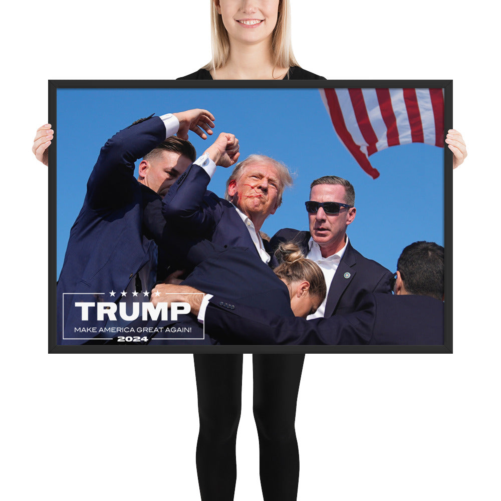 TRUMP 2024 DEFIANT Framed poster