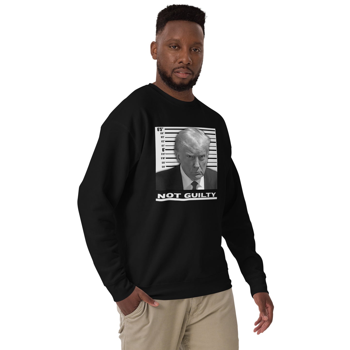 TRUMP MUGSHOT NOT GUILTY Unisex Premium Sweatshirt