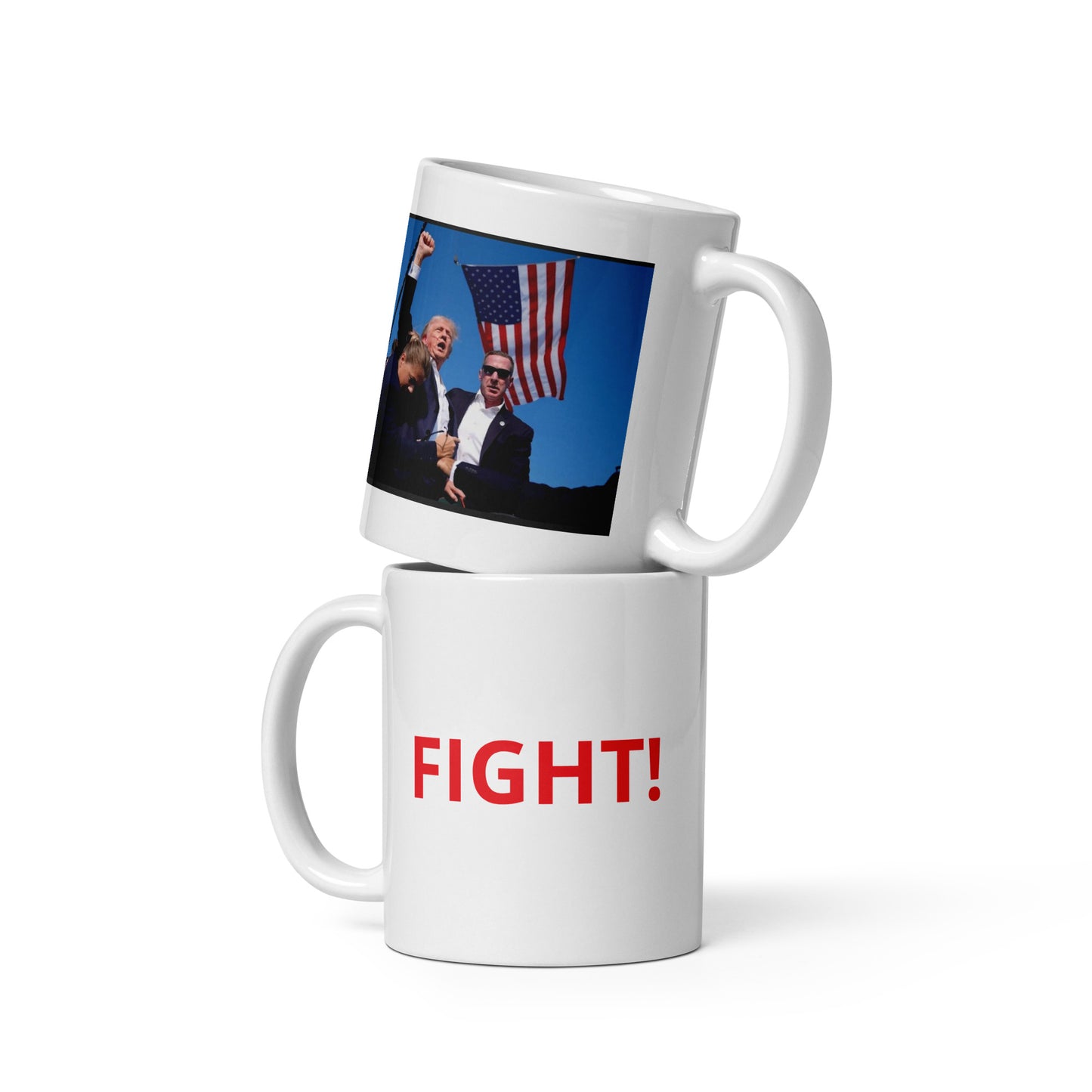 TRUMP FIGHT White glossy mug